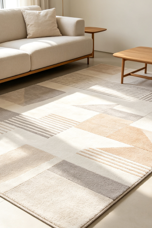 Minimalist Neutral Tone Floor Rug For Home Decoration