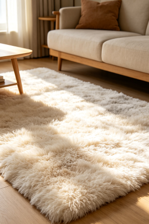 Plush Shaggy Carpet Rug For Bedroom And Living Room